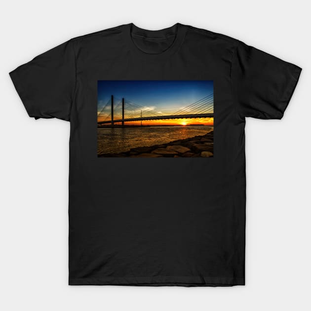 Bridge Sunset at the Indian River Inlet T-Shirt by Swartwout